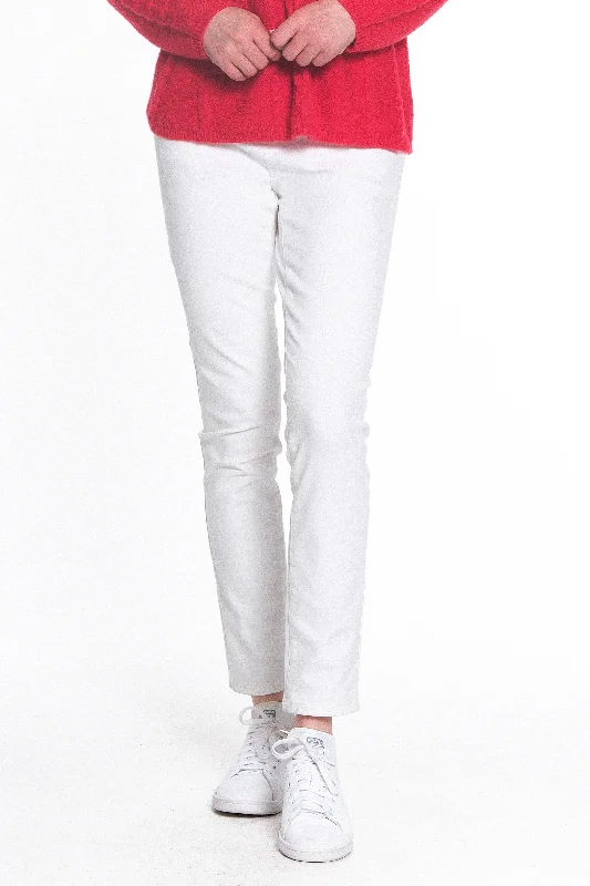 Casual Friday Jeans for Relaxed -4 WAY STRETCH PULL ON SKINNY ANKLE JEAN - Pearl