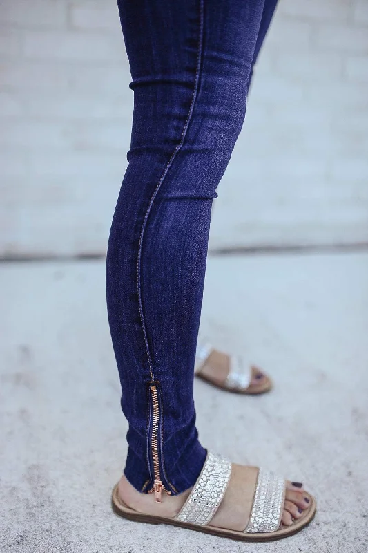 Birthday Jeans for Celebration -Name of the Game Button Up Dark Wash Jeans