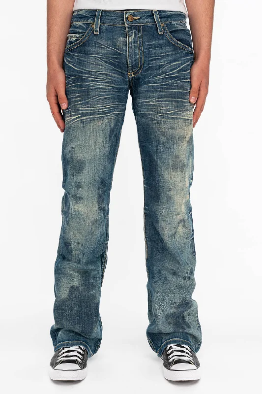 Wedding Jeans for Casual -MENS MIRRORED POCKET STRAIGHT LEG JEANS IN JAPAN MEDIUM