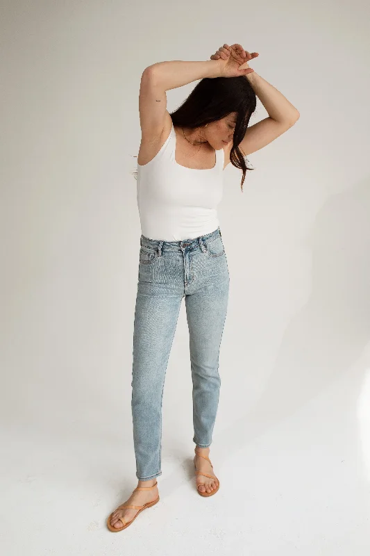 Ripped Jeans for Trendy Look -Brooke Slim Straight Leg Jeans