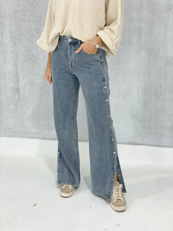 Jean Skirts for Feminine -Snap Back To Reality Jeans