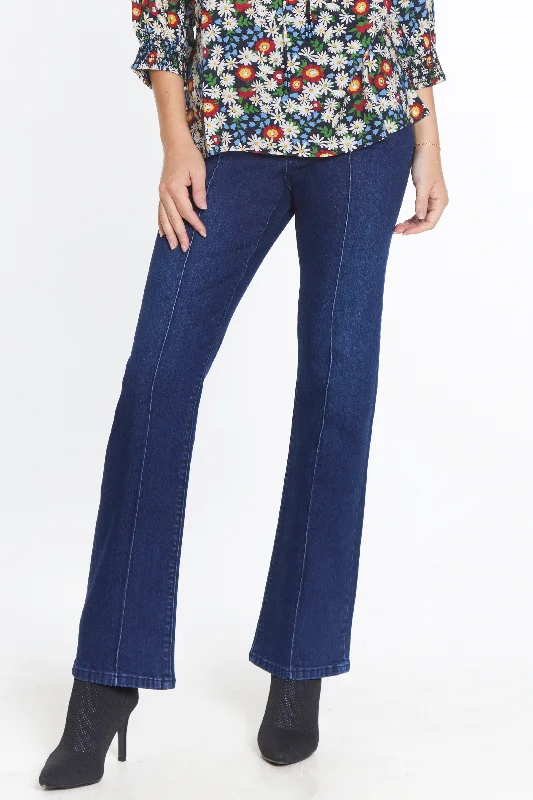 Hiking Jeans for Trail -High Waisted Bootcut Jean - Dark Indigo