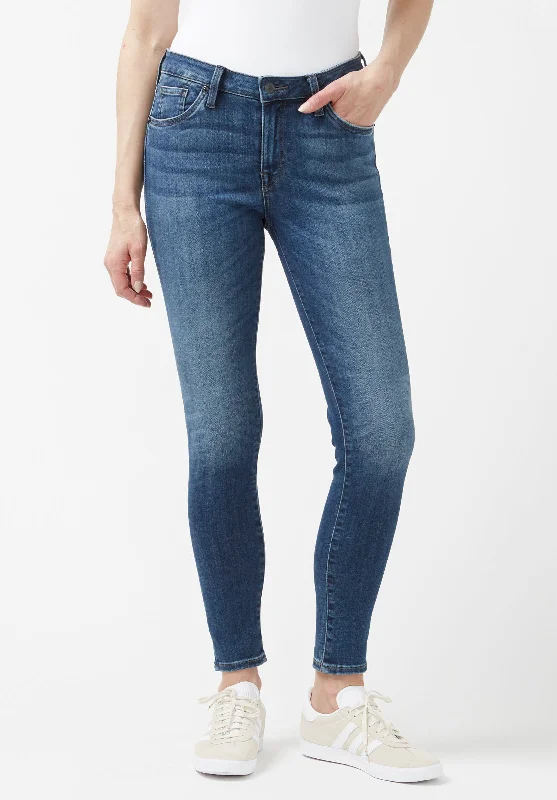 Affordable Jeans for Budget -Mid Rise Skinny Alexa Women's Jeans in Mid Blue - BL15669