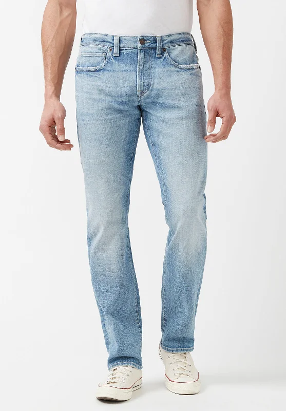 Dark Wash Jeans for Elegance -Straight Six Men's Jeans in Sanded Light Blue - BM22862