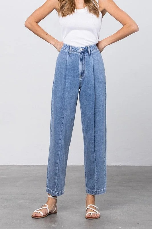 Cropped Jeans for Summer Look -HI-WAIST SLOUCH JEANS