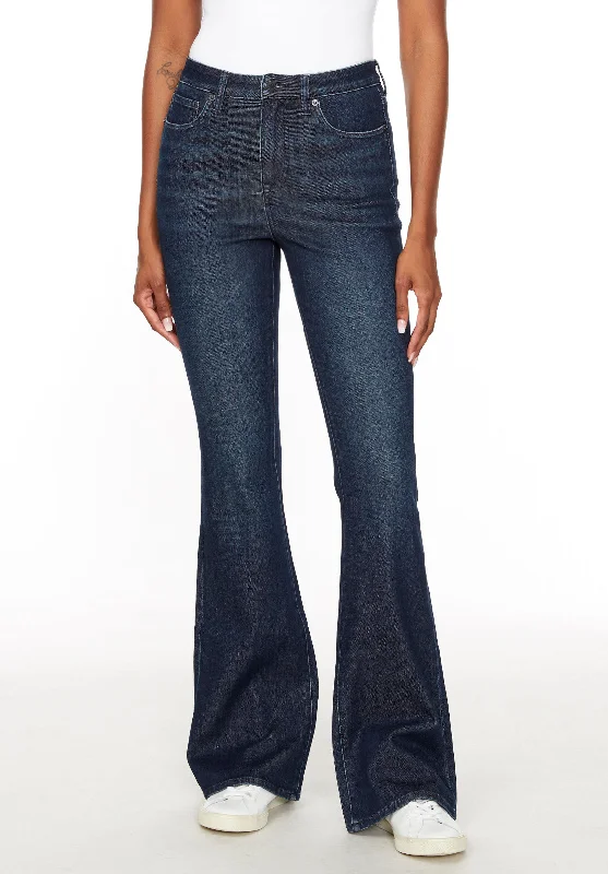 Fashion Jeans for Trendsetter -High Rise Flare Joplin Women's Jeans, Indigo Sanded - BL15998