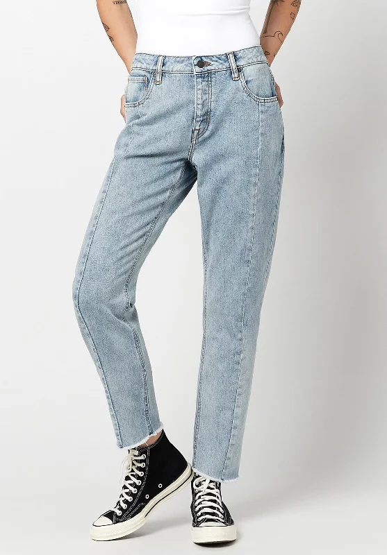 Relaxed Jeans for Comfortable -Relaxed Madison Boyfriend Women's Jeans with Raw Edge - BL15826