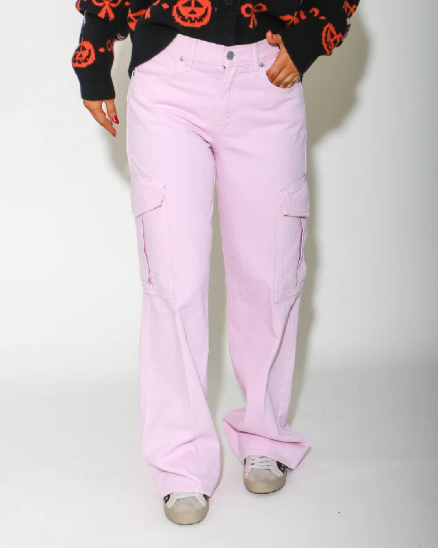 Embroidered Jeans for Detail -Just USA Cargo Jean in Lavender