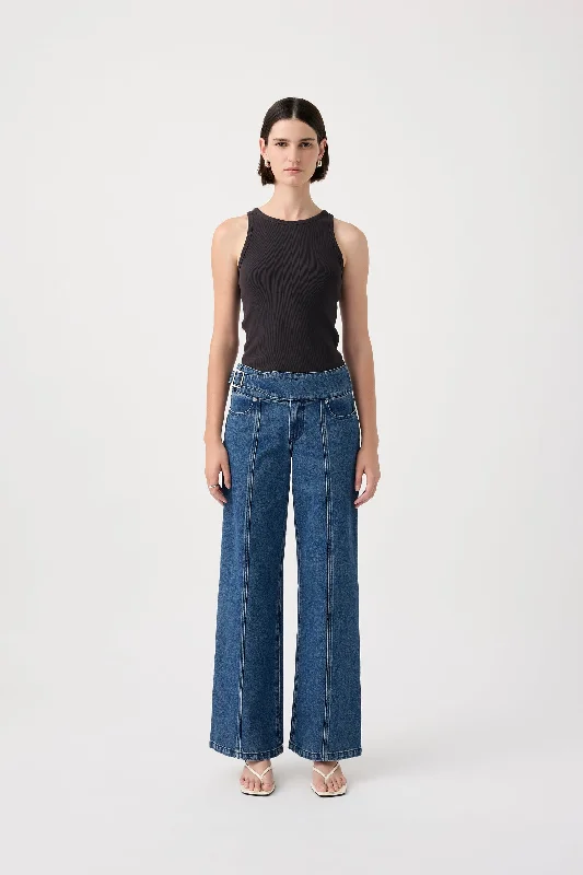 Travel Jeans for On-the-go -Marley Mid Wide Leg Jean