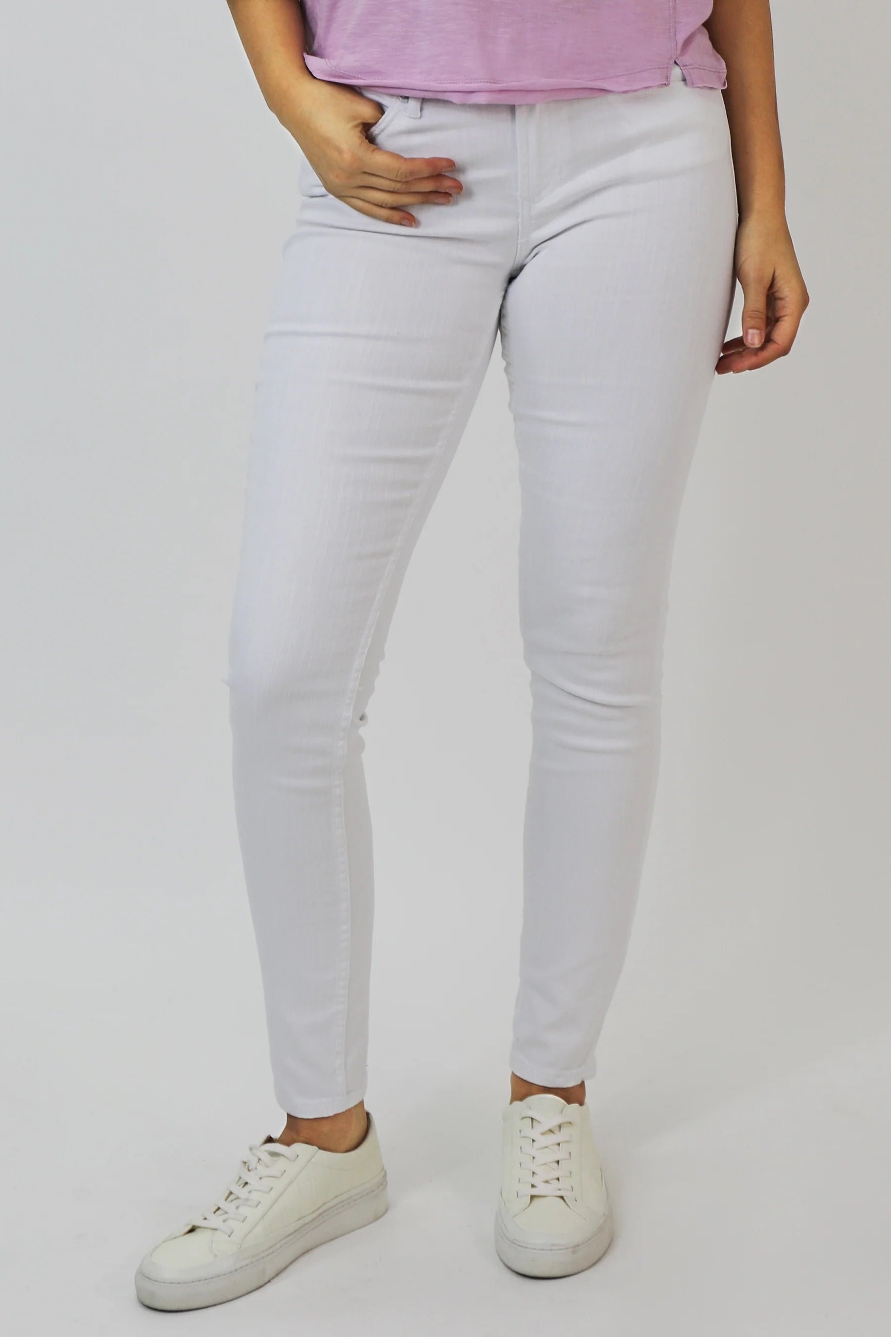 Pencil Skirt Jeans for Sophistication -Dear John Denim Blaire High Rise Ankle Slim Straight Jeans Optic White