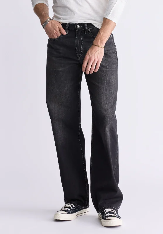 Weekend Jeans for Lazy -Loose Fit Matt Men's Jeans, Vintage Sanded Black - BM26007