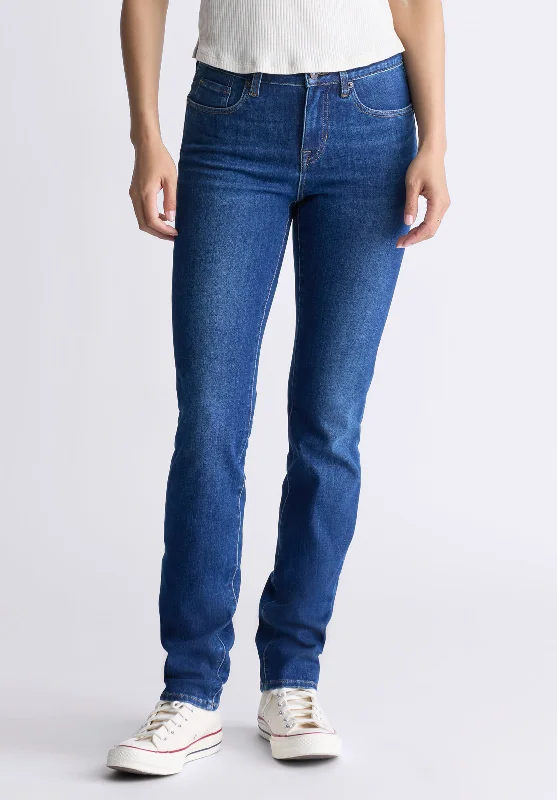 Christmas Jeans for Seasonal -Mid Rise Slim Carrie Women's Jeans, Indigo Contrast - BL15999