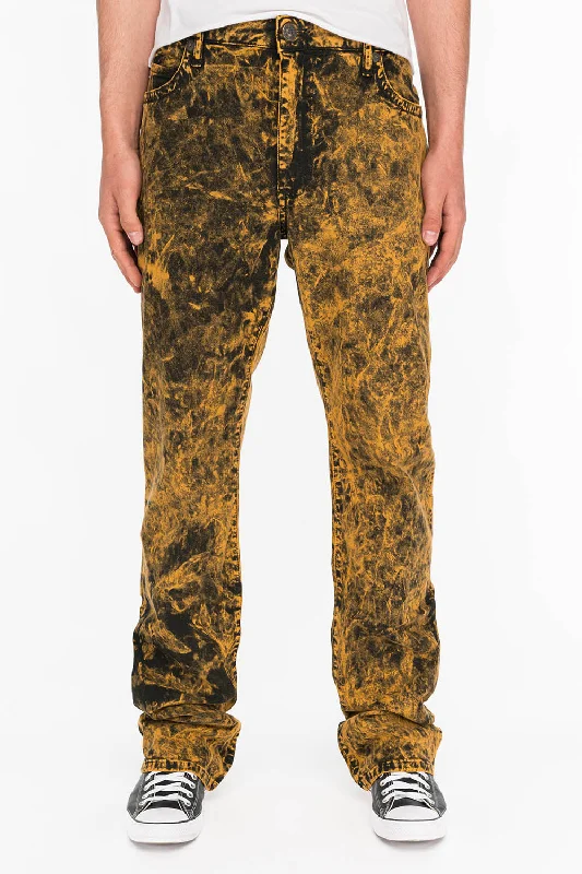 Fashion Jeans for Trendsetter -DOUBLE FLAP JEANS IN TIE DYE MUSTARD