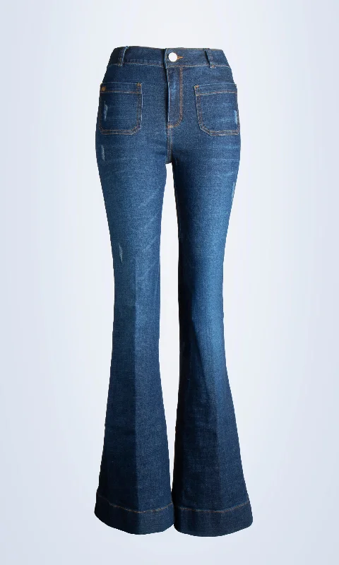 Belt Loops Jeans for Accessorizing -DOYENNE JEAN DISTRESSED WASH