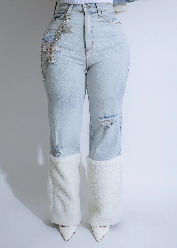 Mom Jeans for Vintage Appeal -Alpine Luxe Ripped Jeans Light Denim