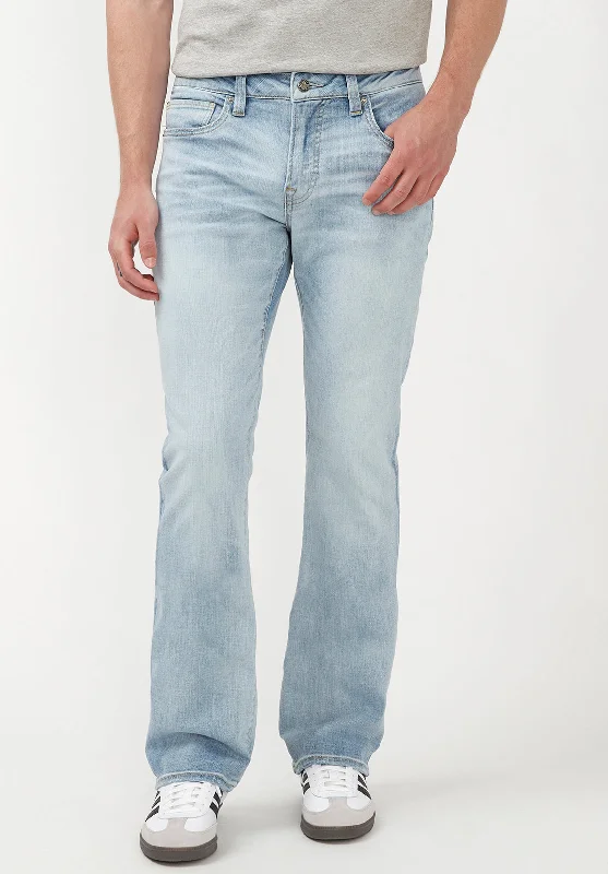 Graduation Jeans for Milestone -Slim Boot King Men's Jeans in Crinkled Bleached Blue - BM22791