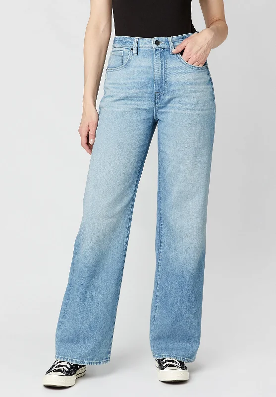 Flare Jeans for Retro Vibe -High Rise Wide Leg Addie Women's Jeans in Blue - BL15793