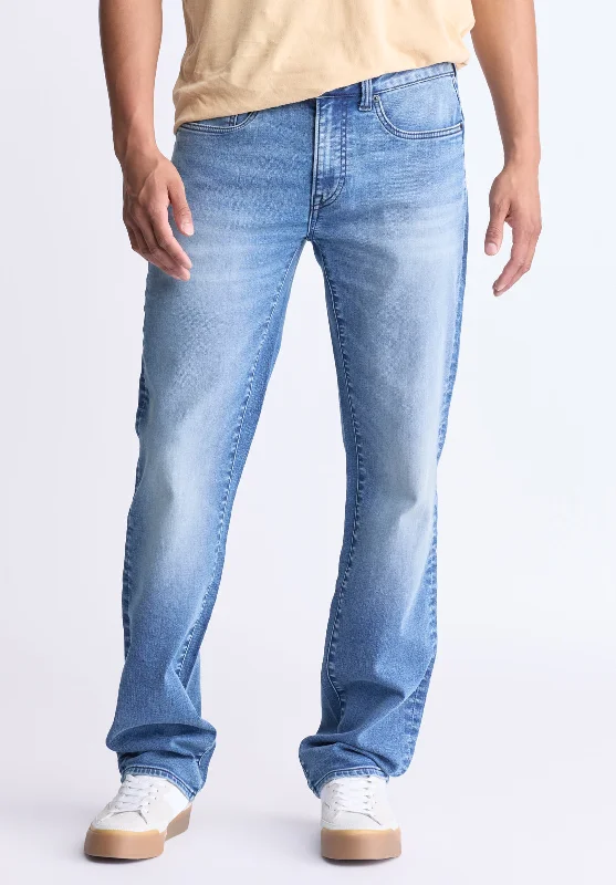 Party Jeans for Night Out -Straight Six Men's Freedom Flex Jeans, Crinkled blue - BM22996