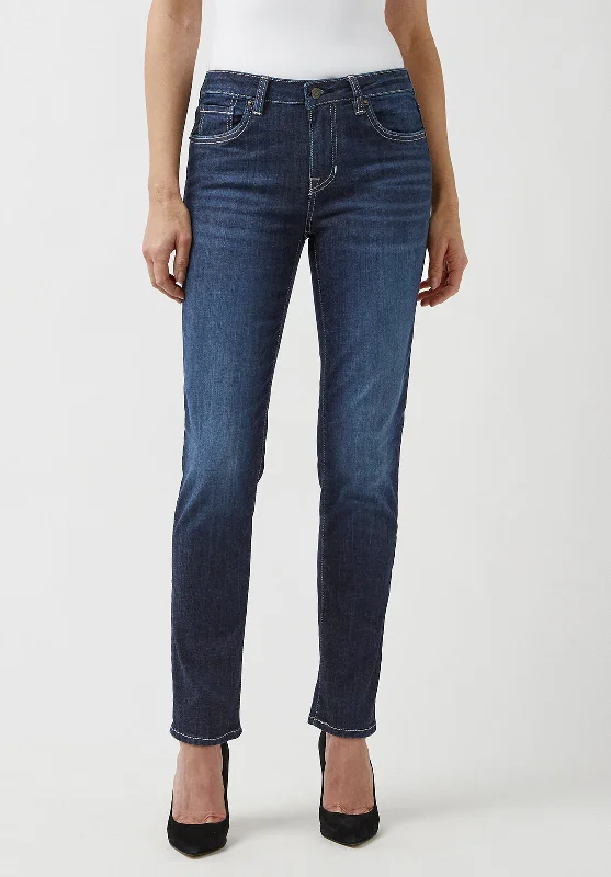 Acid Wash Jeans for Vintage -Mid Rise Slim Carrie Women's Jeans in Reckless Blue - BL15674