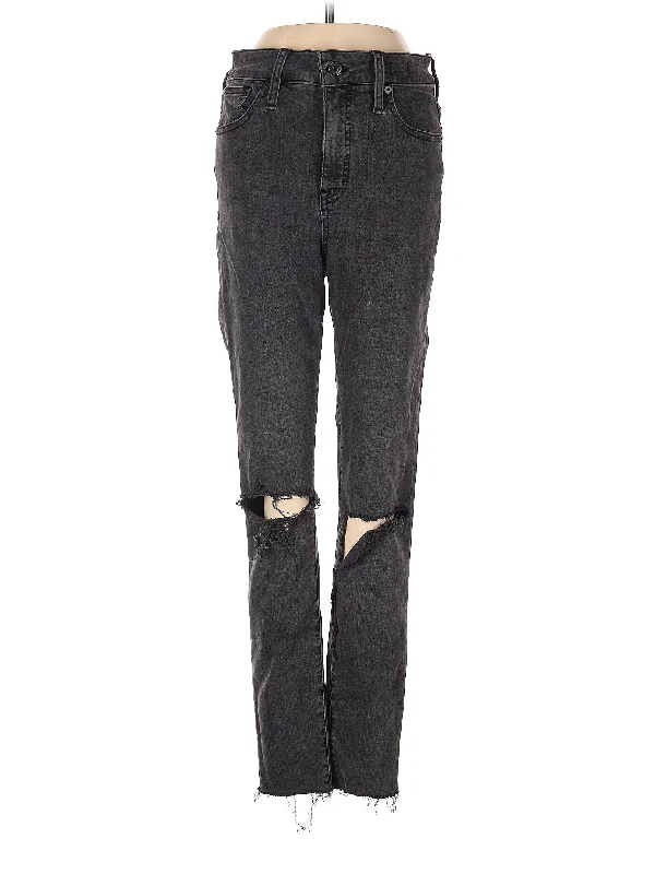 Ripped Jeans for Trendy Look -Low-Rise Skinny Jeans in Dark Wash