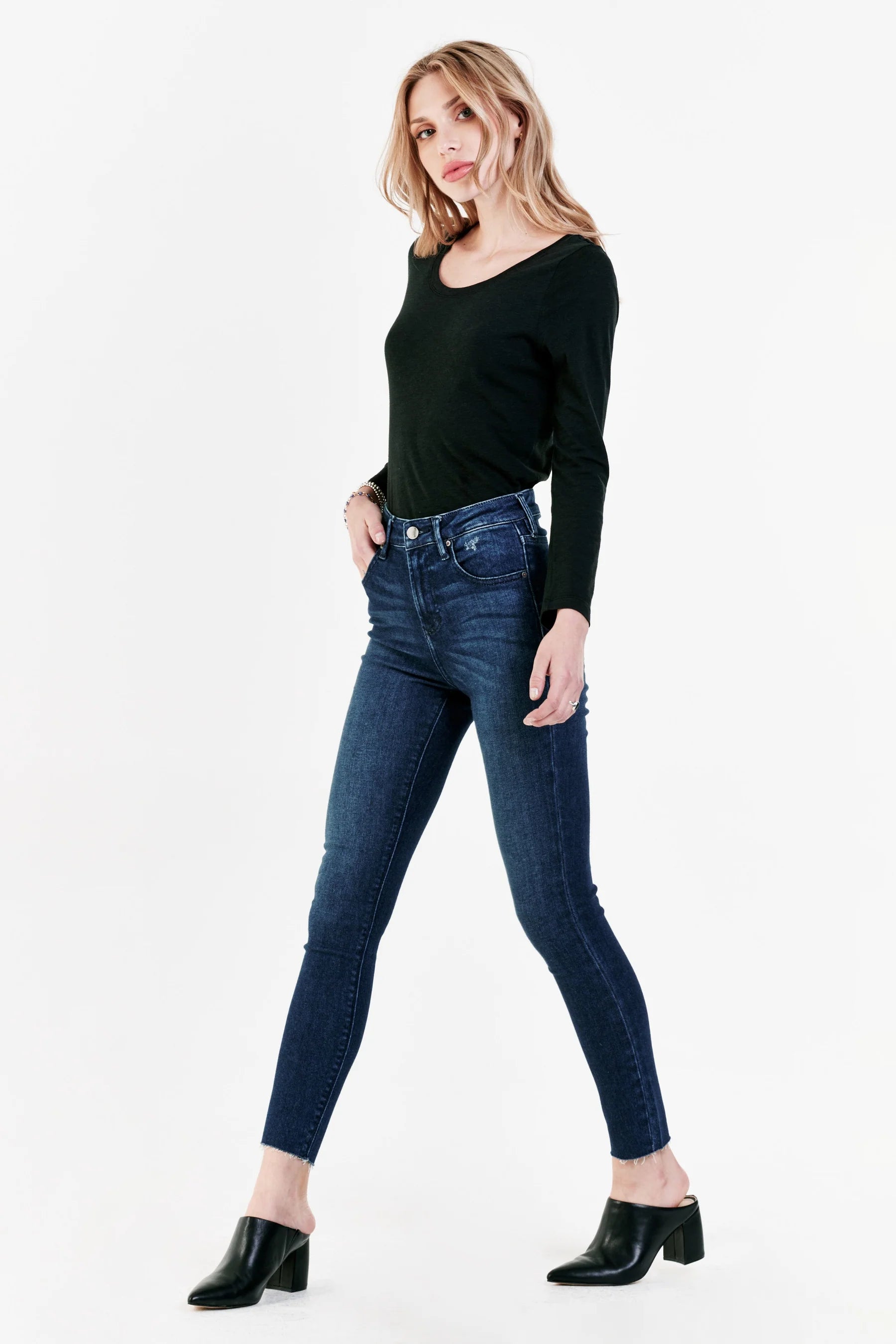 Painted Back Pocket Jeans for Artistic -Dear John Denim Olivia Super High Rise Ankle Skinny Jeans West Point