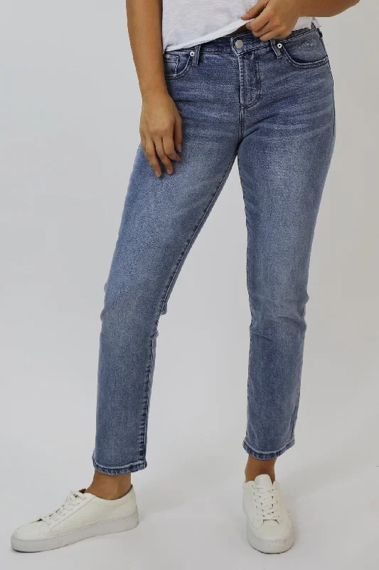 Relaxed Jeans for Comfortable -Dear John Blaire High Rise Ankle Slim Straight Jeans Urban Bay