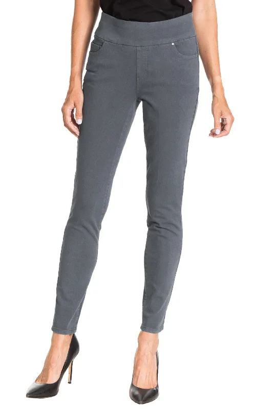 Travel Jeans for On-the-go -4 WAY STRETCH PULL ON SKINNY ANKLE JEAN - Graphite