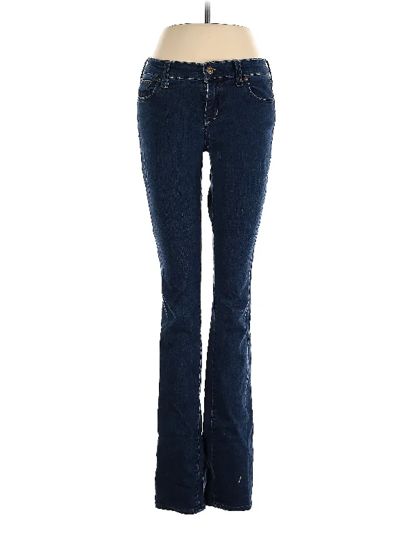 Acid Wash Jeans for Vintage -Mid-Rise Bootleg Jeans in Dark Wash