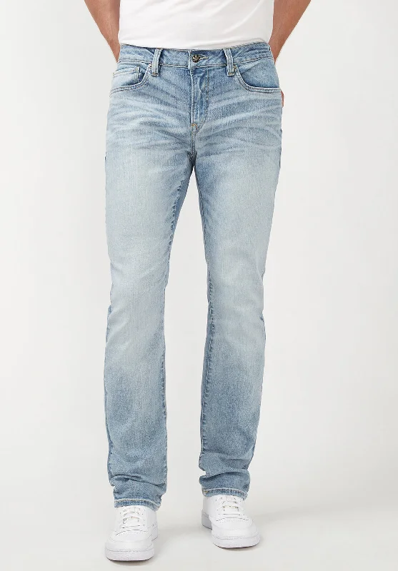 Holiday Jeans for Festive -Slim Ash Men's Jeans in Crinkled Light Blue - BM22784