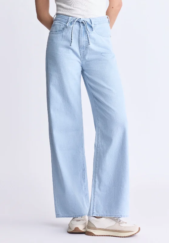 Carpenter Jeans for Function -High Rise Wide Leg Alecia Women's Jeans, Light vintage blue - BL16011