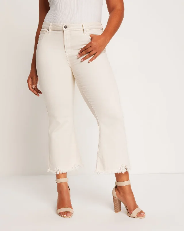 Ripped Jeans for Trendy Look -Berkeley Crop Kick Flare Jeans