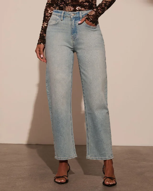 Low Waisted Jeans for Casual -Damson High Rise Barrel Jeans