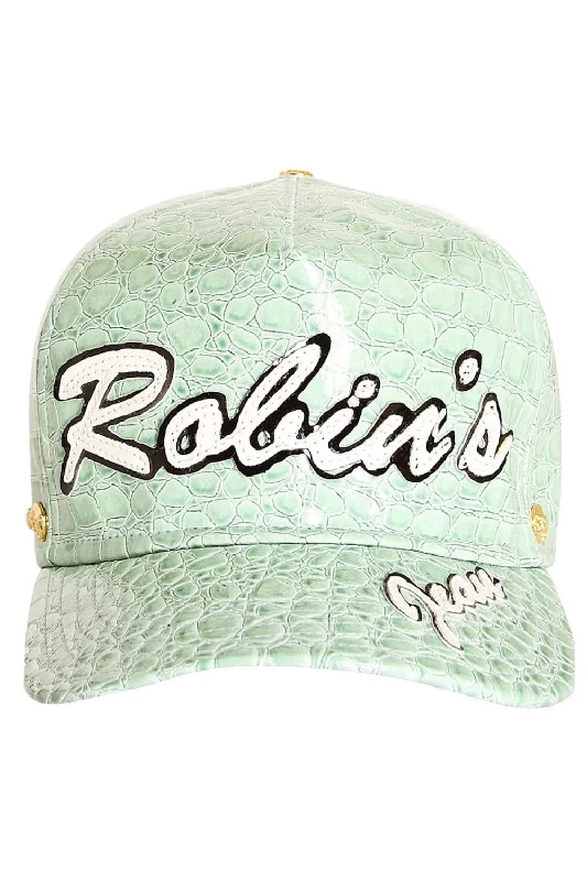 Zipper Fly Jeans for Convenience -ROBIN'S JEAN SCRIPT CAP IN PATENT MINT CROC