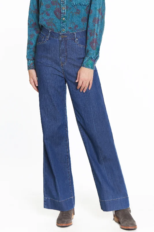 Relaxed Jeans for Comfortable -Wide Leg Trouser Jean - Dark Indigo