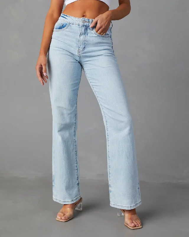 Leather Trim Jeans for Luxury -Danica High Rise Vintage Bootcut Jeans