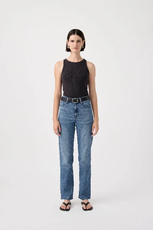 High-end Jeans for Exclusivity -Zoe High Straight Jean - Twilight