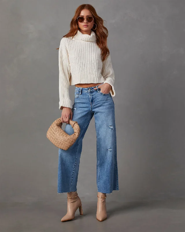 Denim Jeans for Durability -Caleb High Rise Wide Leg Stretch Jeans