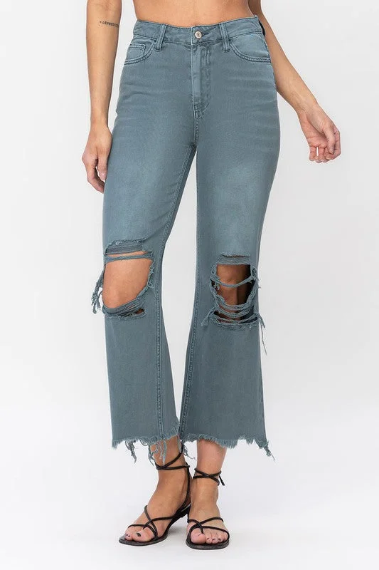 Four Pocket Jeans for Simplicity -Vervet 90's Vintage Super High Rise Crop Flare Jeans