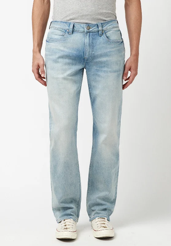 Slim Boyfriend Jeans for Hybrid -Relaxed Straight Driven Men's Jeans in Bleached Blue - BM22883