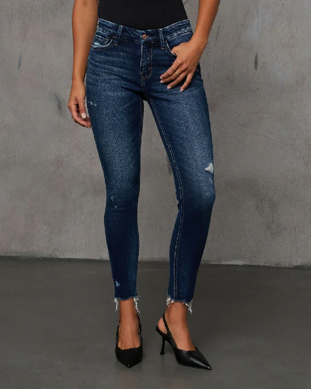 Capri Jeans for Beach Style -Jaylen Mid Rise Distressed Skinny Jeans