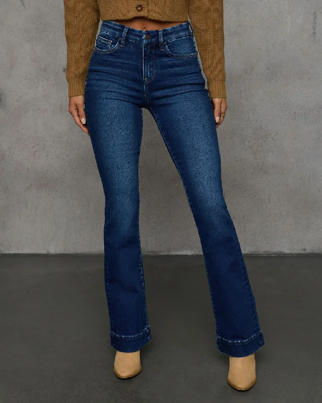 Christmas Jeans for Seasonal -Coraline Mid Rise Flare Jeans