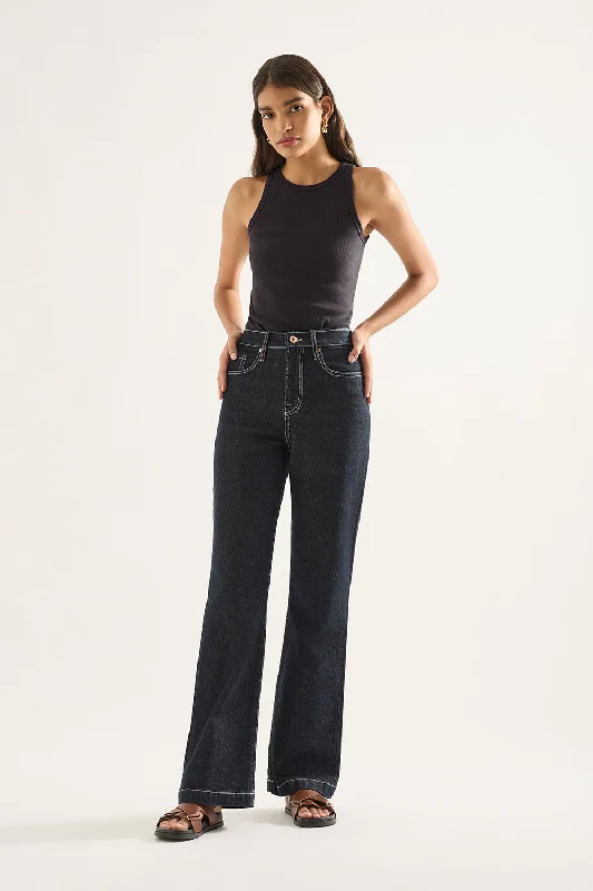 Straight Jeans for Classic Style -Farrah High Flare Jean Rinse