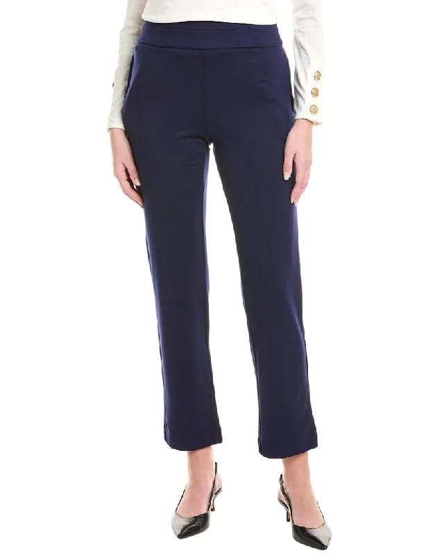 Fashion-forward tight trousers for women with metallic sheen and edgy design -Jones New York High Double Wide Waist Pant