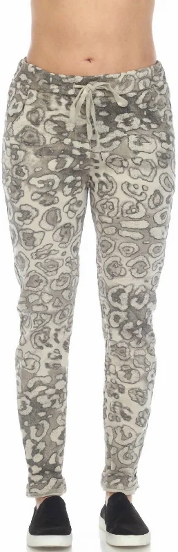 Denim tight trousers for women with skinny fit and timeless blue wash -Pull On Leopard Pants In Sand