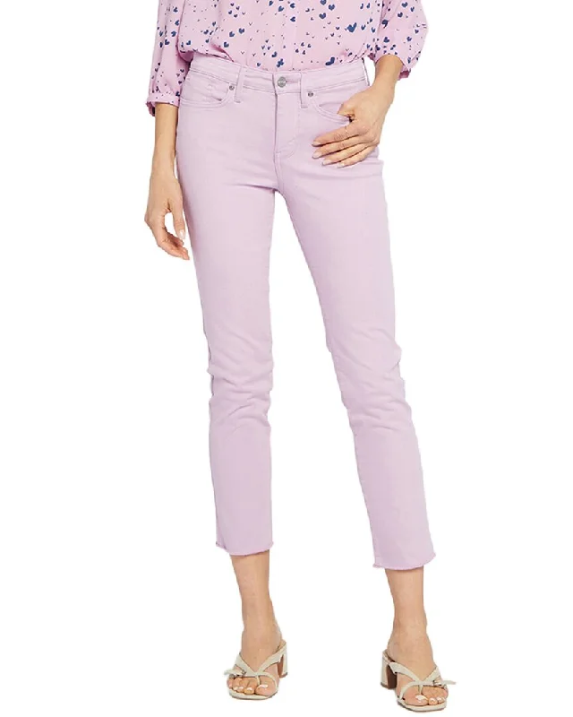 Elegant tight trousers for women with high-quality wool fabric for refined look -NYDJ Sheri Mauve Mist Ankle Jean