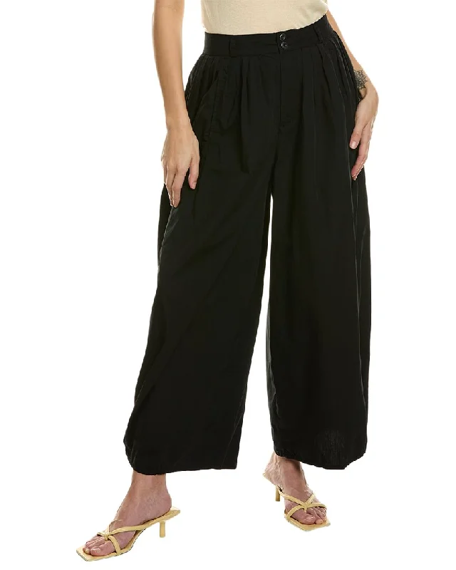 Stretch-fit tight trousers for women with all-over fit and body-hugging silhouette -AG Jeans Hadley High-Rise Pleated Culotte