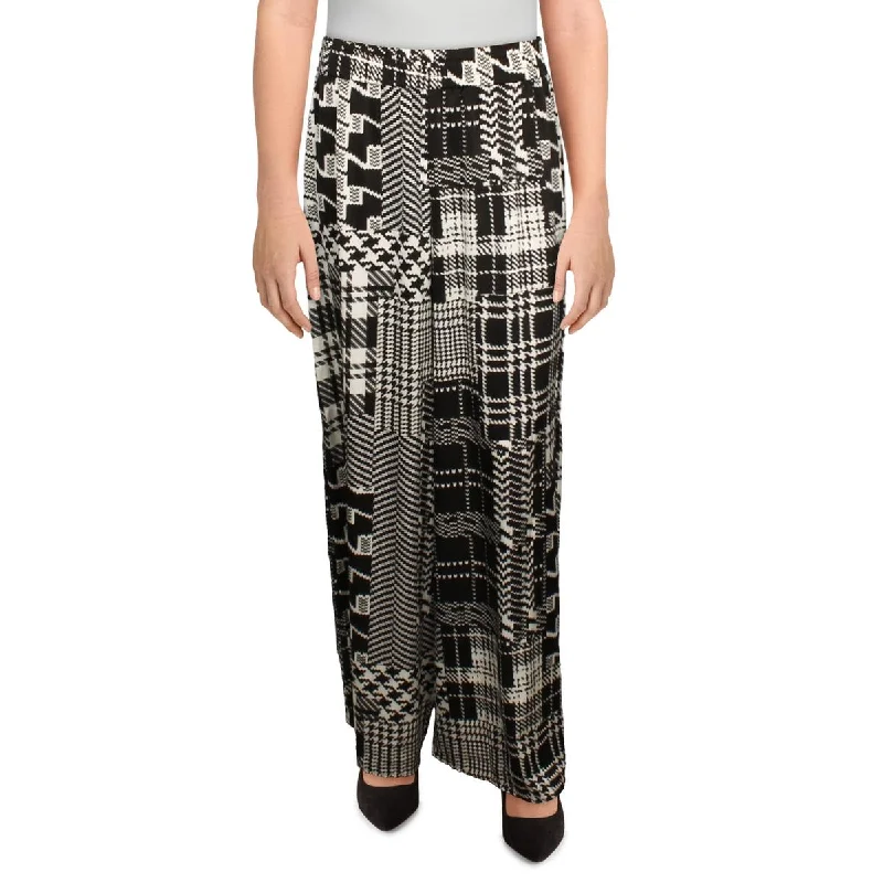 Casual tight trousers for women with cotton blend fabric for easy everyday wear -Patrizia Luca Womens Aztec Print Gathered Waistline Palazzo Pants