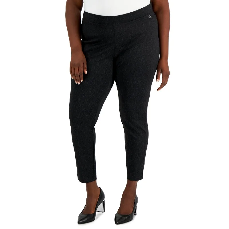 Formal tight trousers for women with sharp crease and sophisticated tailoring -Calvin Klein Womens Plus Wear To Work Office Dress Pants