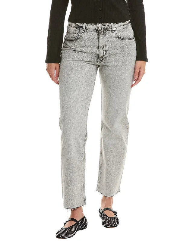 Leather tight trousers for women with edgy design and fashion-forward style -rag & bone Harlow Glacier Straight Jean