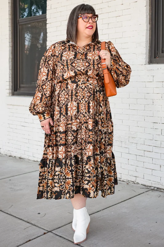 Off-shoulder Dresses for Feminine -Adrienne Midi Dress - PLUS<br>***Last One***